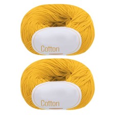 100 Cotton Yarn, 2 Packages of 100g/3.53oz Per Skein 50g/137yards /Dark Yellow