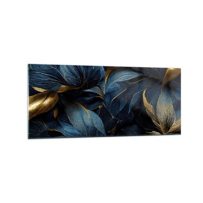 Wandbilder 120x50cm Glasbild Blumen Art Deco Luxus Groß Bilder Art Wanddeko