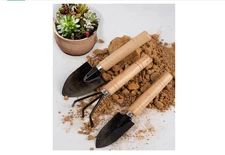 3-Piece Mini Gardening Tool Set Shovel Trowel Rake Indoor Outdoor Ergonomic