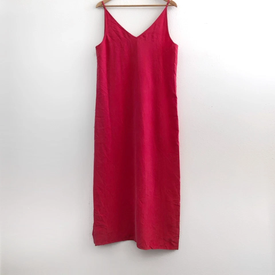 EQUIPMENT V-Neck Sleeveless 100% Silk Midi Dress Size Large - Image 2 of 4