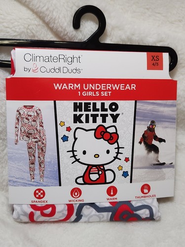 New In Package Hello Kitty Girl’s Size XS 4/5 Climate Right By Cuddl Duds