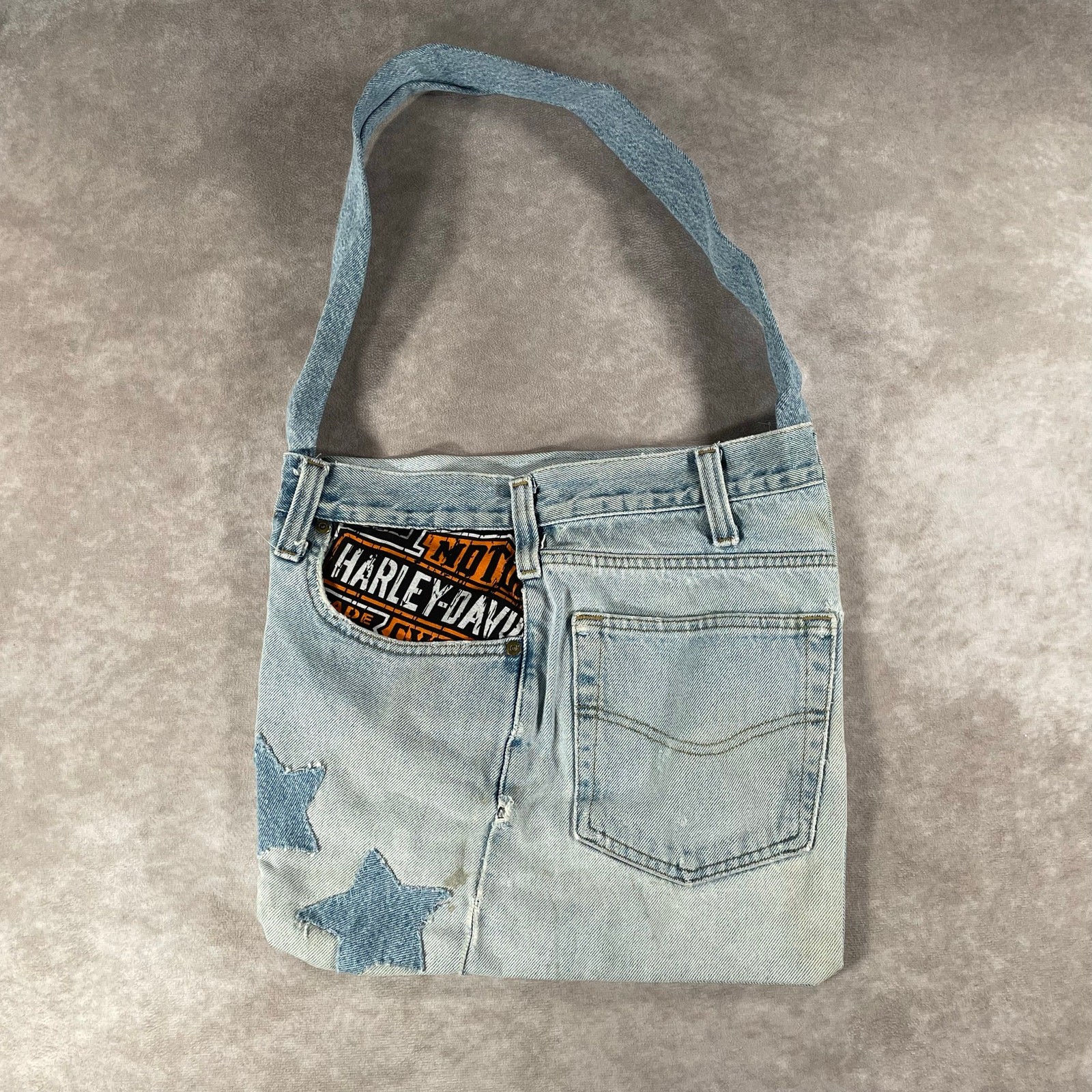 Vintage Reworked Harley Denim Bag