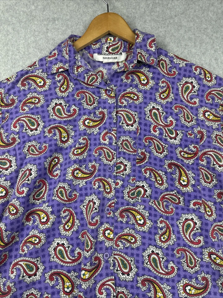 Camisa abotonada de cachemira púrpura vintage de latón ciruela Nordstrom para mujer (S) Foto 4 de 4