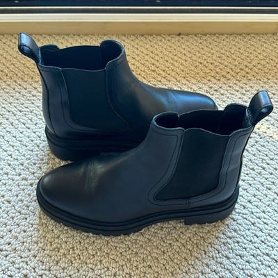 ba&sh Black Leather Chelsea Short Coda Boot Size 36