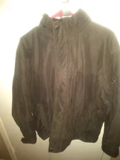 Michael Kors Mens Size L Brown Faux Suede Microfiber Bomber Great Condition 