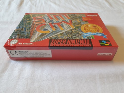 New Sealed Sim City Game Rare Red Box SNES UK PAL Super Nintendo Classics nes - Picture 3 of 10