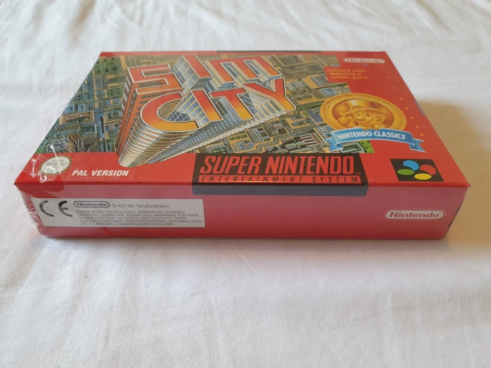 New Sealed Sim City Game Rare Red Box SNES UK PAL Super Nintendo Classics nes - Image 3 of 4