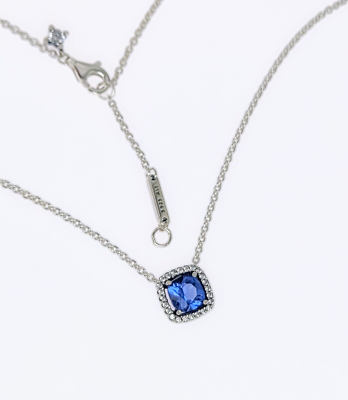 NEW 100% Authentic PANDORA Sparkling Square Blue Halo Pendant