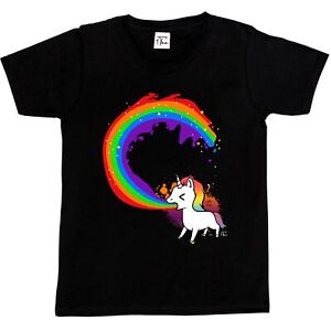Rainbow unicorn Imprimé Homme Drôle Cool T-shirts à manches courtes en coton Tops Tee 