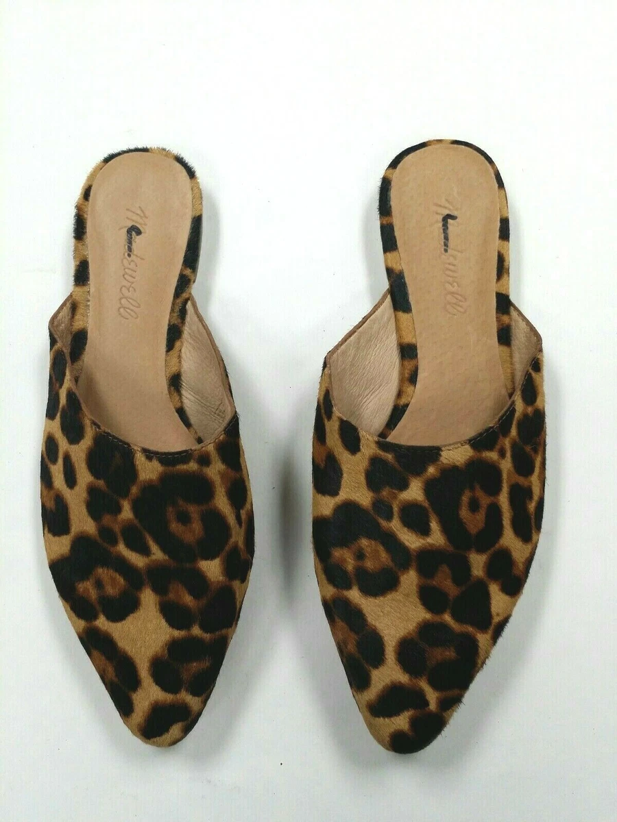 J Crew Remi Mule in Leopard Calf J8263 Size 6 Med FREE SHIPPING