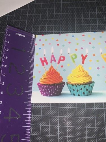 (1) Hallmark Birthday Cupcake Candle Simply Stated Gift Card/Money Holder Card - Picture 5 of 5