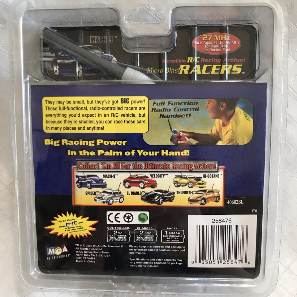 Micro Blast Racers Mach 9 R/C Radio Controlled Race Car 2002 MGA ...