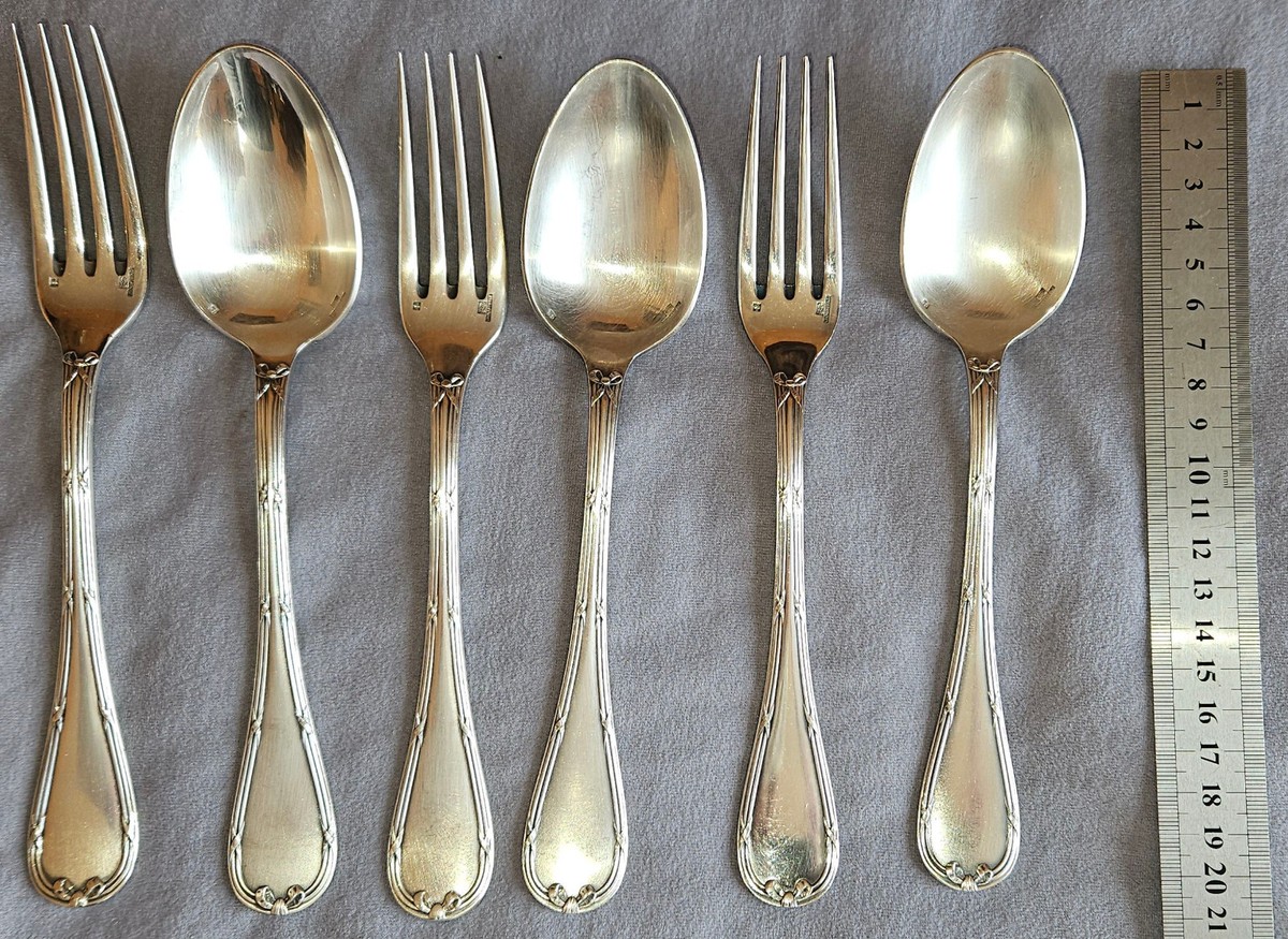 Fourchette à servir en métal argenté - RUBANS Argent