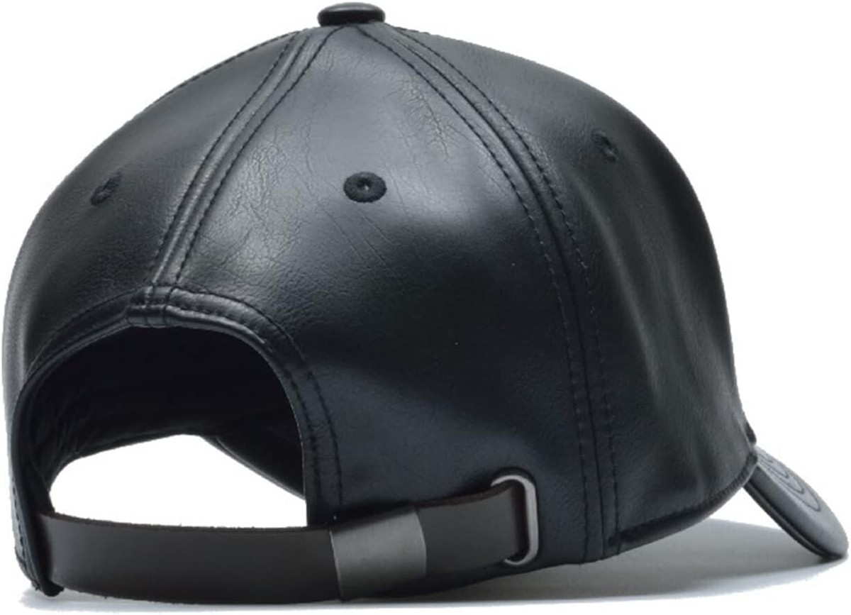 Jet vegan leather baseball cap Unisex leather cap visor beret leather baseball black Boston  main image 3