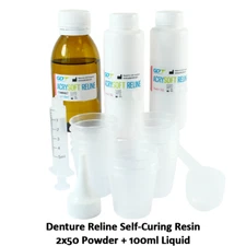 Dental AcrySoft Reline Kit DIY Denture Tissue Cushioning and Renewing