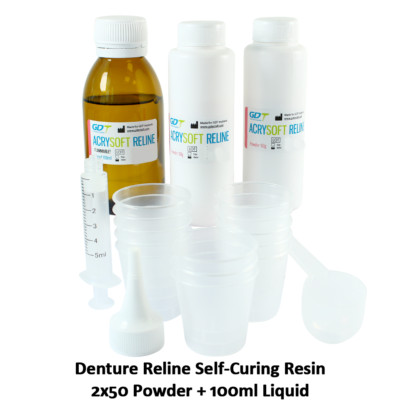 Dental AcrySoft Reline Kit DIY Denture Tissue Cushioning and Renewing