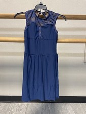 weissman contemporary Navy dance costume child Large W/hair Clip