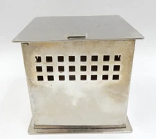 VINTAGE 1980'S SECESSIONIST POTTERY BARN SILVERPLATED INCENSE BURNER BOX