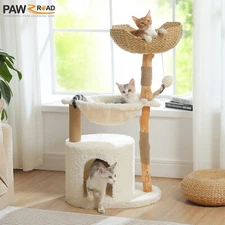 PAWZ Road Wood Cat Tree Tower Scratching Post Scratcher Modern Cat Condo House