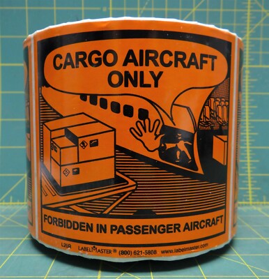 ''CARGO AIRCRAFT ONLY LABEL'', PAPER, ROLL OF 500, ITEM# L20R 100 x 120MM