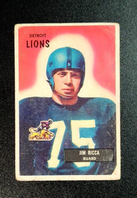 1955 Bowman #109 Jim Ricca (RC) Football Card VG