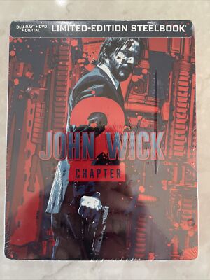 John Wick Chapter 2 (Blu-Ray, DVD) Limited Edition Exclusive Steelbook (damaged)