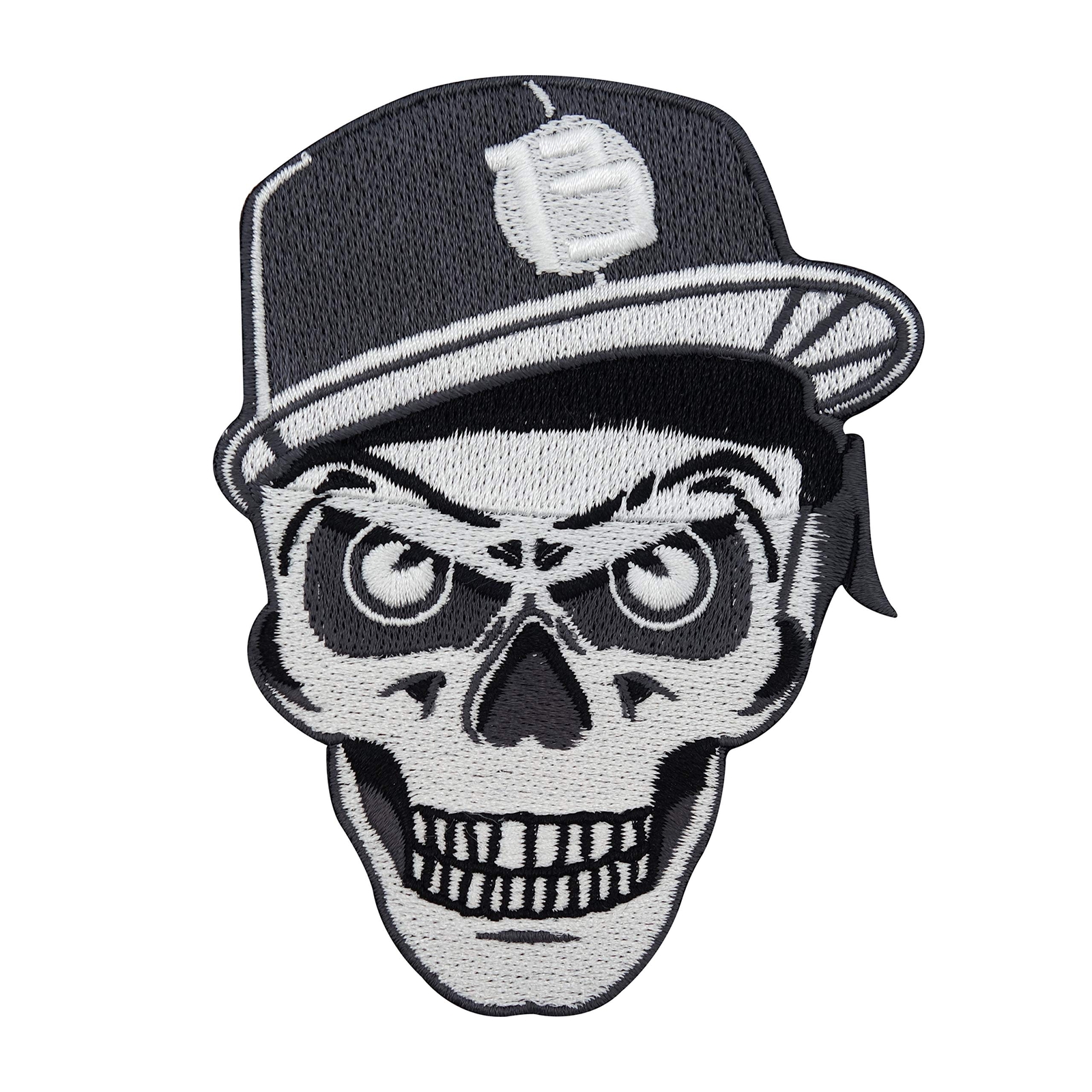 Totenkopf mit Cap Patch zum Aufbügeln | Biker Schädel Flicken, Cap Bügelbilder