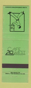 Matchbook Cover - Cafe 210 West WEAR | eBay