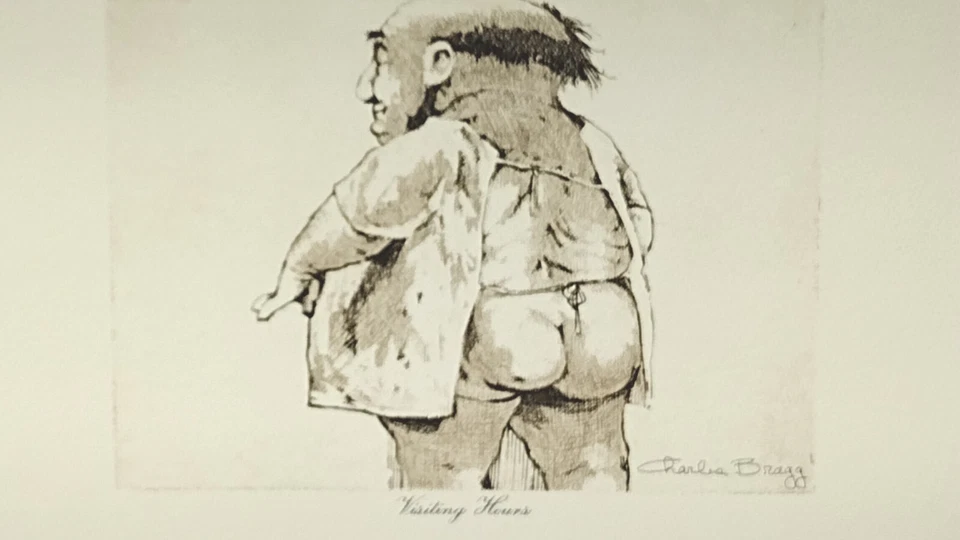 Lote de impresión vintage de Charles Bragg - HORAS DE VISITA Y CIRUJANO CEREBRAL 14,5"X11,5" Foto 4 de 4