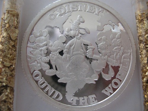 1 OZ.SILVER PETER PAN GOOFY MICKEY MINNI DONALD DAISY SNOW WHITE DOPEY + GOLD - Picture 7 of 12
