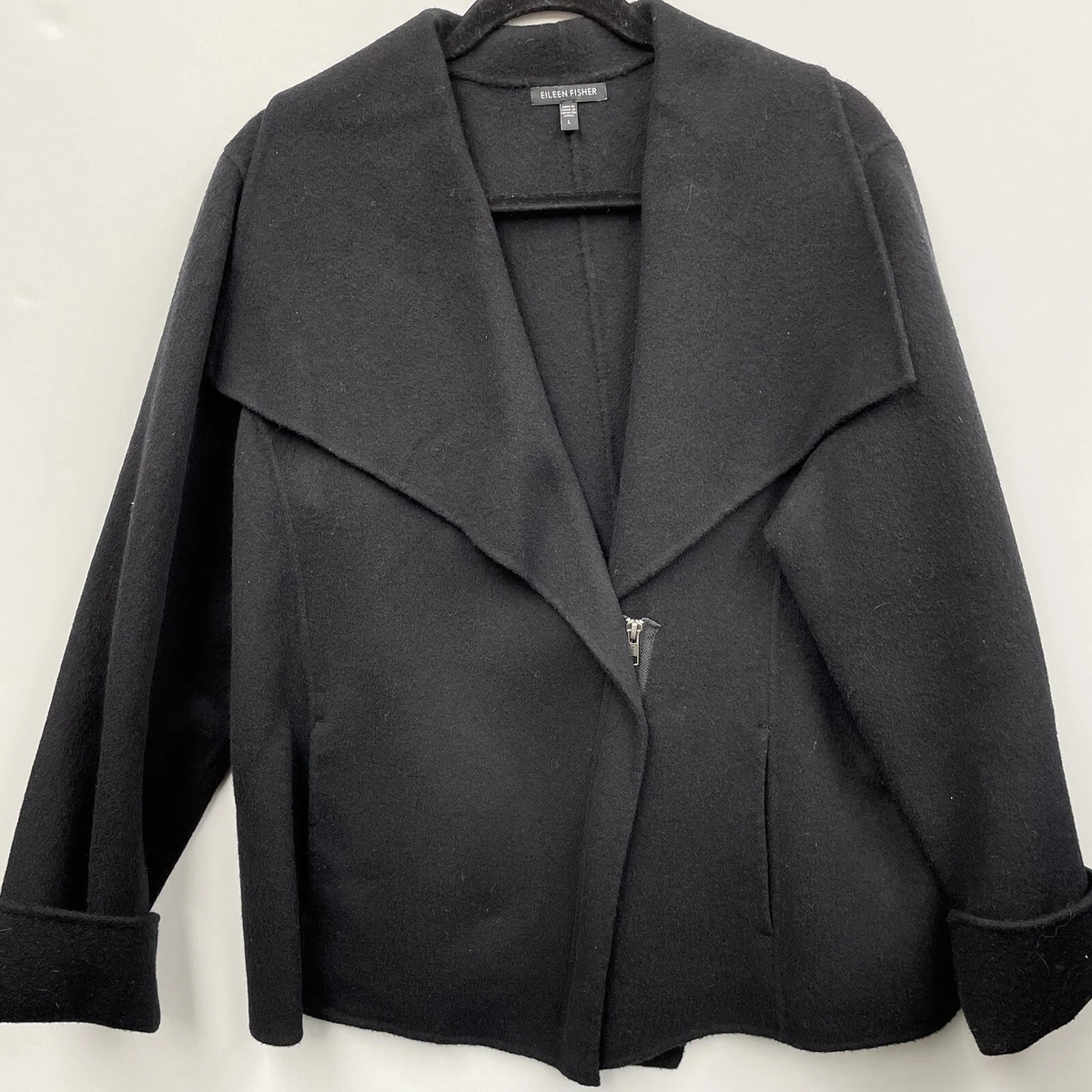 Eileen fisher long moto best sale jacket