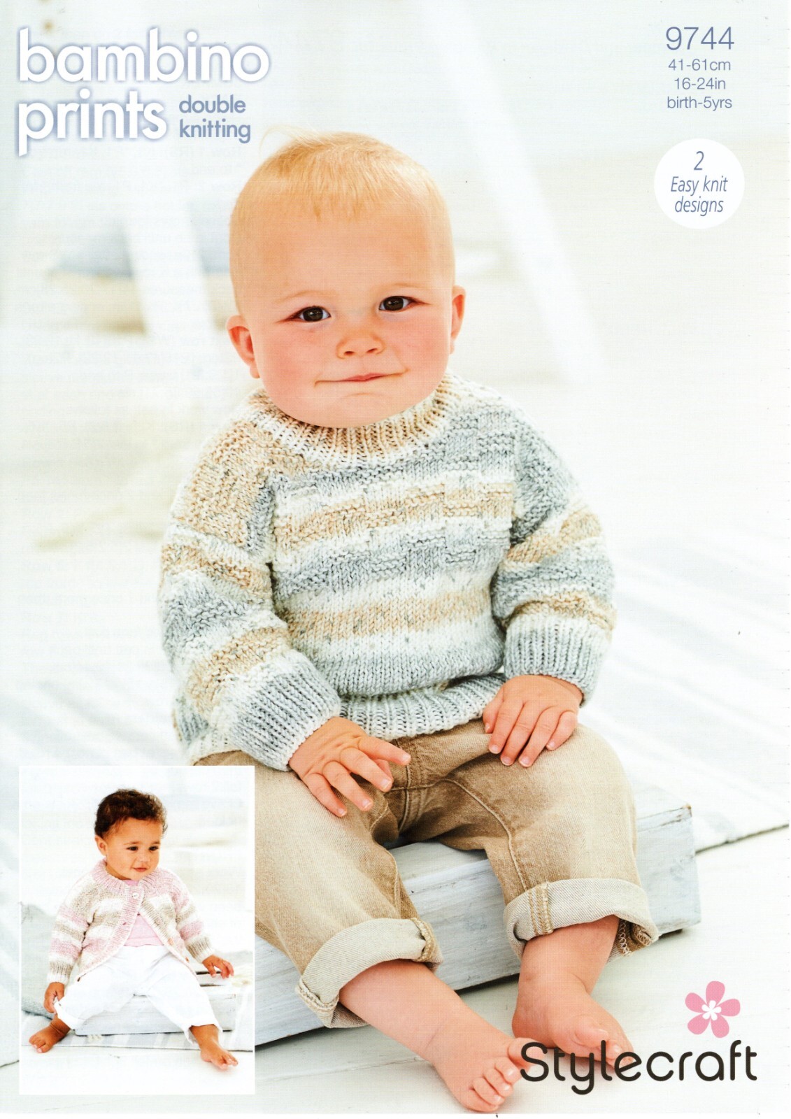 Stylecraft Baby DK Knitting Pattern - 9744 Cardigan & Sweater - Birth to 5 yrs