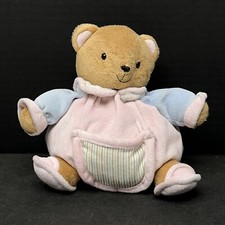 Pastel Terry Cloth Baby Teddy Bear Ball Plush Vintage 2009 Zave  s Silver House
