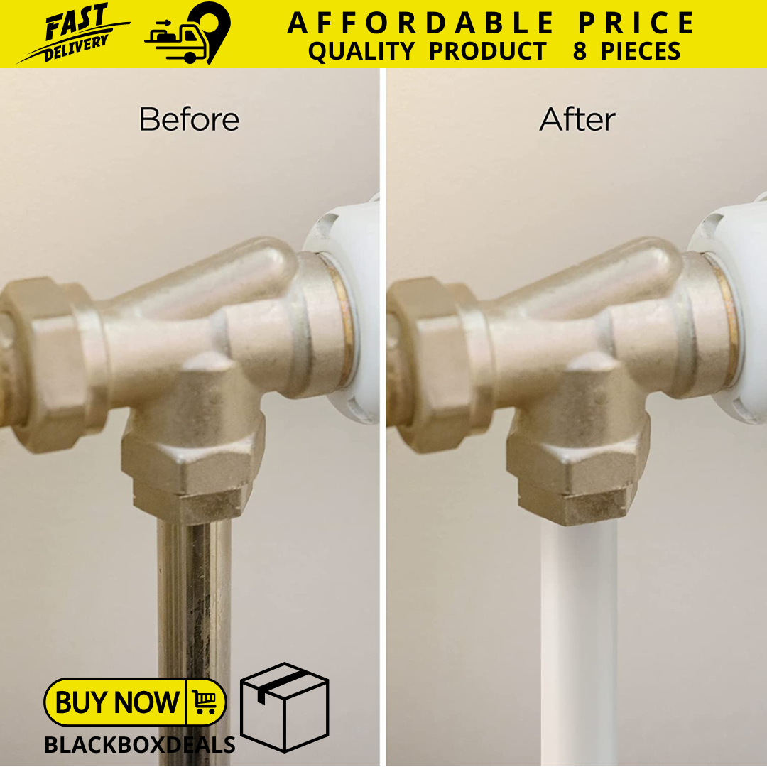 NEW 195 X 15MM WHITE RADIATOR PIPE COVERS SLEEVES SHROUDS SNAP AROUND