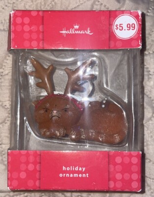 2009 Hallmark Grumpy Cat Ornament Cat With Antlers Holiday Christmas 3x2.5   