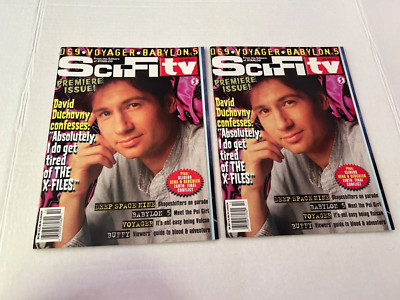 (2) Premiere Issue #1 DAVID DUCHOVNY Sci-Fi TV Magazine October 1998 10/98 C-1-1