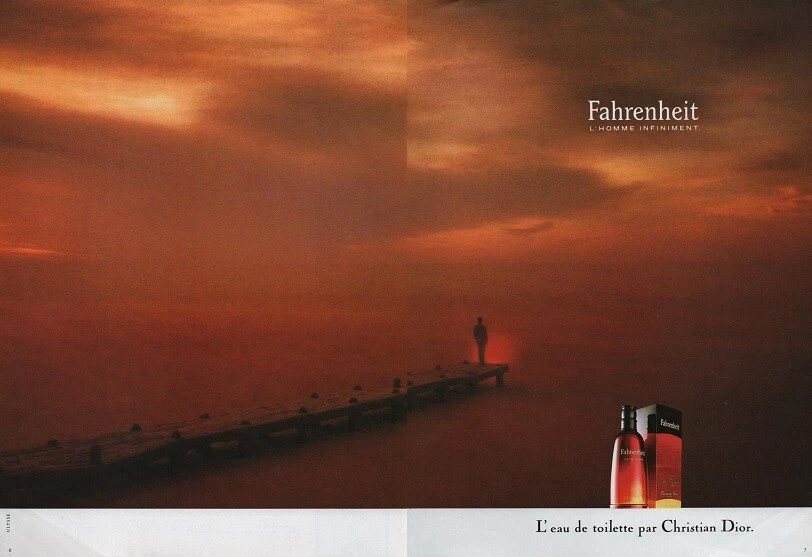 Publicité papier Parfum. Perfume ad. Dior Fahrenheit 1993 double page