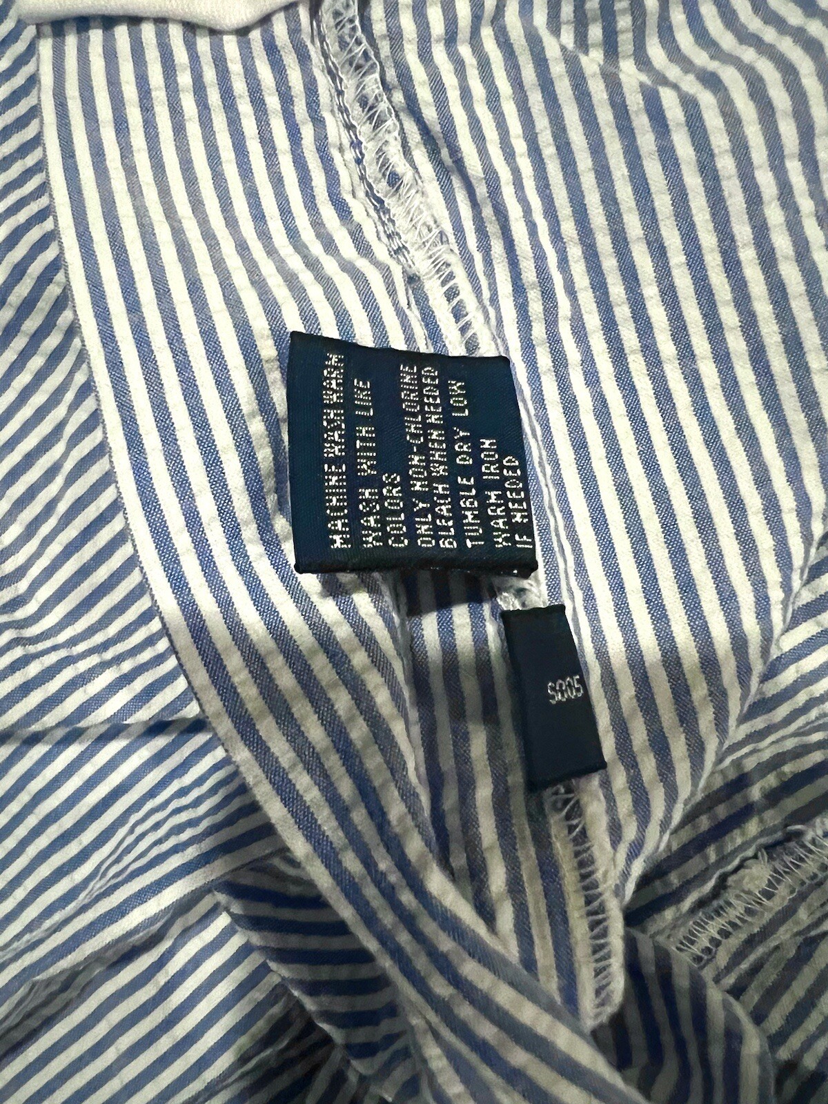 Ralph Lauren Polo Seersucker Shorts Mens 36 Blue White Striped VGC thumbnail 11