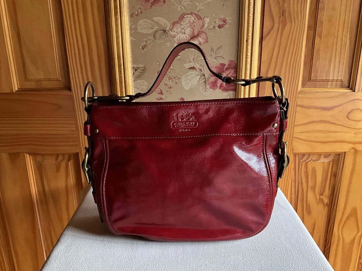 583 Coach Hamilton Hobo Purse Shoulder Bag Smooth Red Leather | eBay