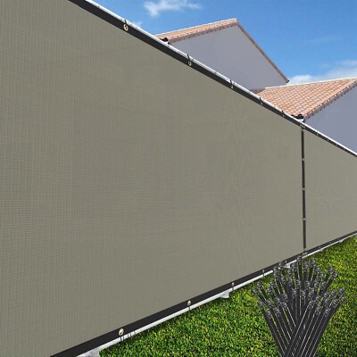 4/5/6/8 ft Privacy Fence Screen Garden 180GSM Windscreen Mesh Shade Cover Sand