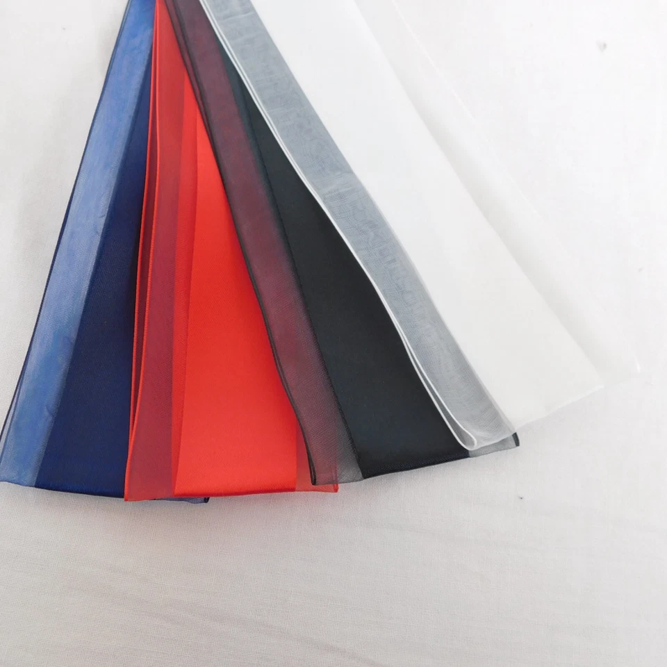 Offray Lion Ribbon Samples 5 Packs 4 Colors Each Sheer Edge Center Stripe Solid - Image 3 of 4