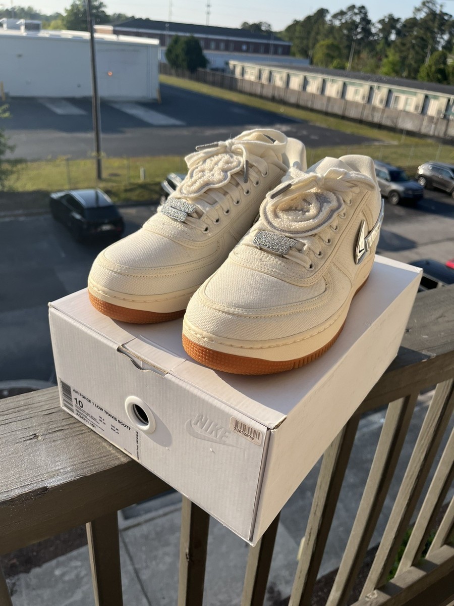 Nike Air Force 1 Low Travis Scott Sail Men's Size 10 AQ4211-101