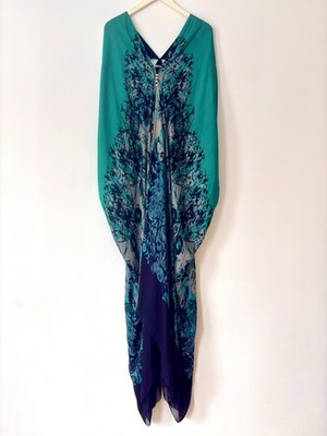 Roberto Cavalli Silk Printed Caftan Size 46 Made In Italy