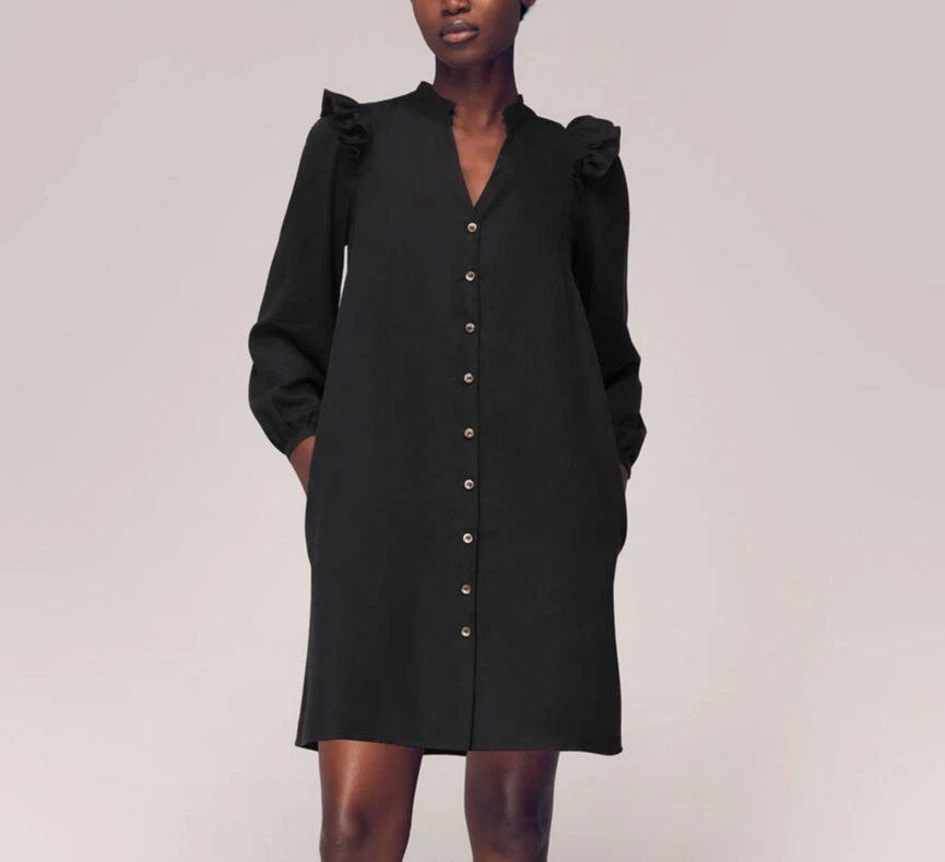 whistles black dresses Whistles Avery Smocked Dress Black Size 0