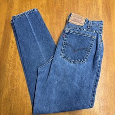 Vintage 90s Levi s 512 Slim Fit Tapered Leg Mom Jeans USA Size 15 Med dark wash