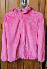 The North Face Girls Pink Fleece Full Zip Hooded Jacket XL 18