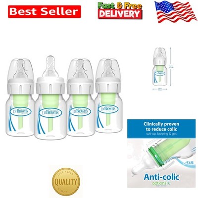 4 Pack - Dr. Brown's Narrow Anti-Colic Baby Bottles with Slow-Flow Nipples