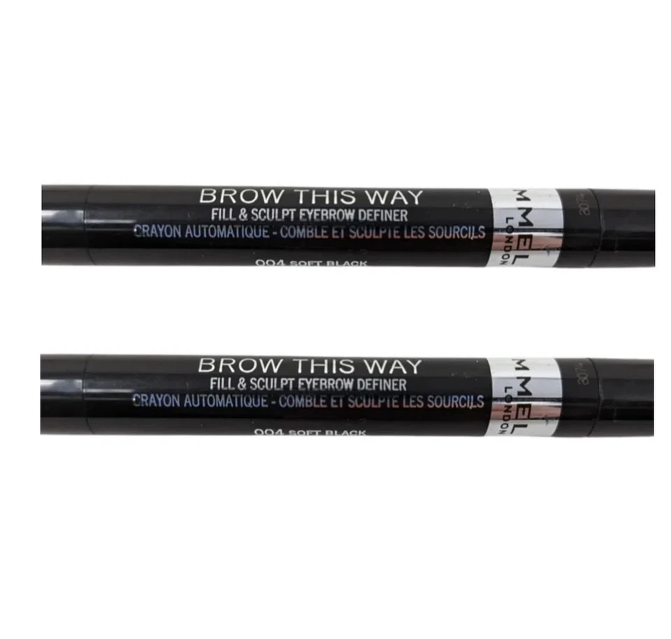 Pack of 2 Rimmel Brow This Way Fill & Sculpt Eyebrow Definer, Soft Black 004 - Image 3 of 4