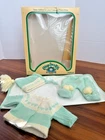 Vintage Cabbage Patch Kids Mint Green Ivory Knit Outfit 3 piece Hat Sweater BOX