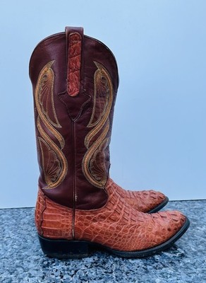 CUADRA Exotic Western Caiman Mens Size US 8 Leather Boots Cowboy Western